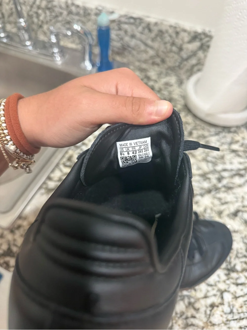 adidas Black Samba Leather Sneakers with Gum Outsole
